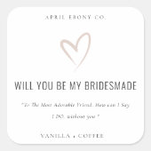 赤面ラブハートは私の花嫁の贈り物になる スクエアシール (正面)