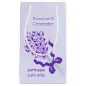 赤面ラベンダーデザイン結婚ズ スモールペーパーバッグ (正面)