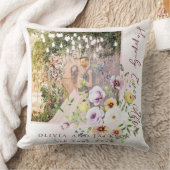 赤面ラベンダーパープルフローラの後ずっと幸せに クッション (ブランケット)