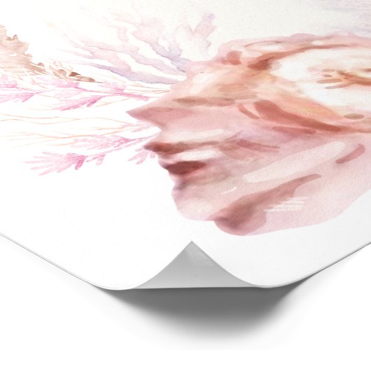 赤面ラベンダー海のカードとギフトの看板 ポスター (角)