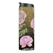 *~*赤面ラベンダー牡丹金ゴールドグリッターフローラ タンブラー (回転右)