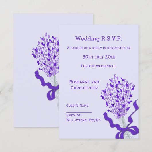赤面ラベ結婚ンダー 出欠カード (正面/裏面)