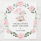 赤面ラムフローラ緑化リースベビーガールの好意 ワインラベル (シングルラベル)