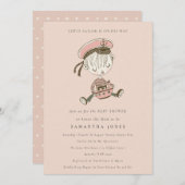 赤面リトルセーラー航海のベビーシャワー招待状 サンキューカード (正面/裏面)