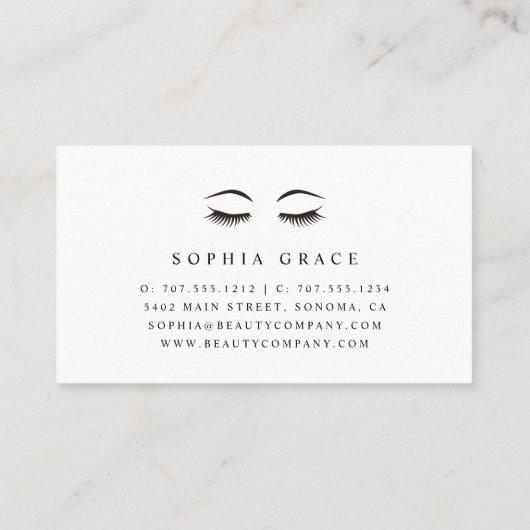 赤面レインエステティシャンまたはメイクアップアーティスト 名刺 (裏面)