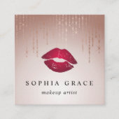 赤面レインメイクアップアーティストリップ スクエア名刺 (正面)