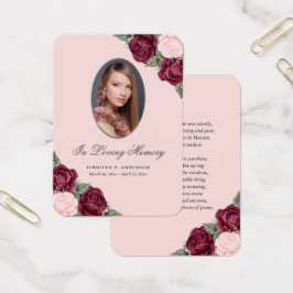 赤面レッドシルバーメモリアル葬儀祈りの言葉カード