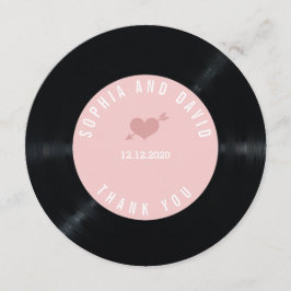 赤面レトロビニール結婚レコードTHANK YOU サンキューカード