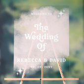 赤面レトロ結婚のウェルカムサイン アクリルサイン (ニュートラル)