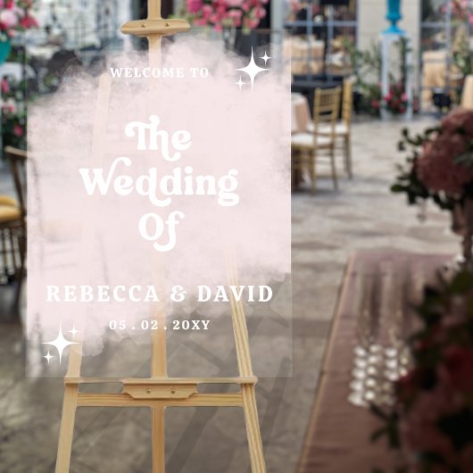 赤面レトロ結婚のウェルカムサイン アクリルサイン
