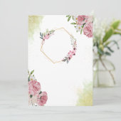 赤面ロマエレガントンス:ピンク結婚ローズ 招待状 (スタンド正面)