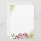 赤面ロマエレガントンス:ピンク結婚ローズ 招待状 (裏面)