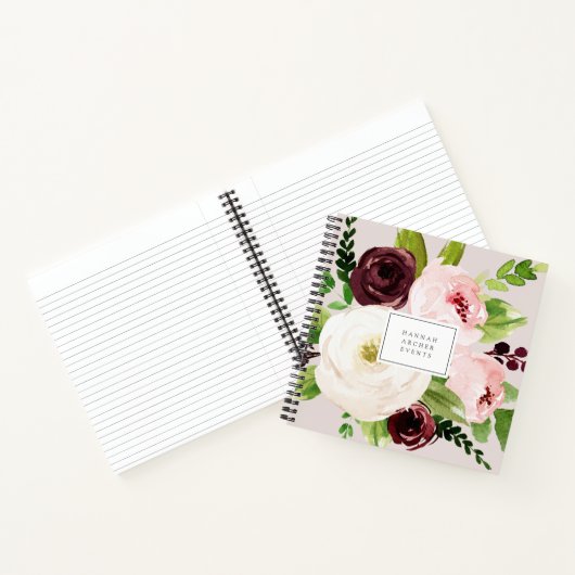 赤面ロマンスパーソナライズされたフローラ ノートブック (内部)