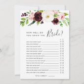 赤面ロマンス両面ブライダルシャワーゲーム 招待状 (正面)