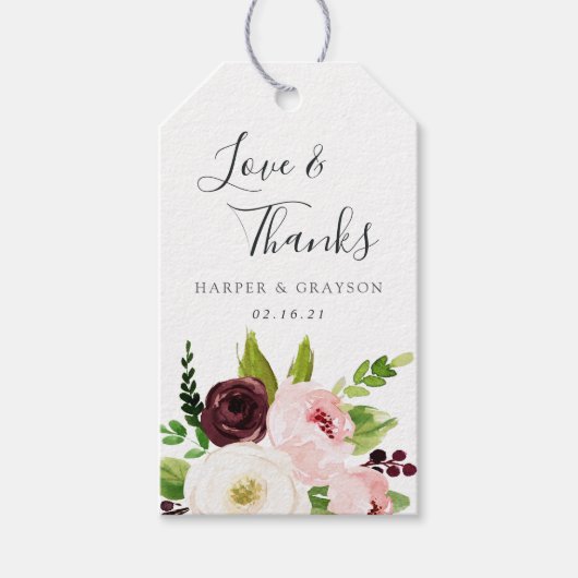 赤面ロマンス結婚式の引き出物 ギフトタグ (正面)