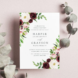 赤面ロマンス結婚式招待状 招待状