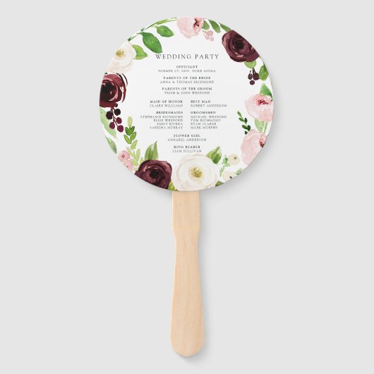 赤面ロマンス結婚式 プログラム ハンドファン (裏面)