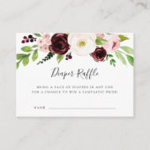 赤面ロマンス赤ちゃんシャワーおむつラッフルカード エンクロージャーカード (正面)