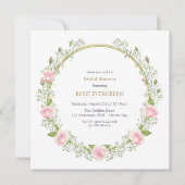 赤面ロマンス：ピンクのバラとベビーの息 招待状 (正面)