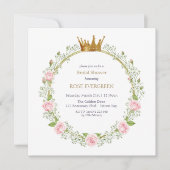 赤面ロマンス：ピンクのバラとベビーの息 招待状 (正面)