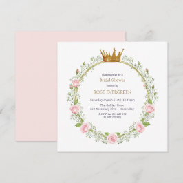 赤面ロマンス:ピンクのバラとベビーの息 招待状