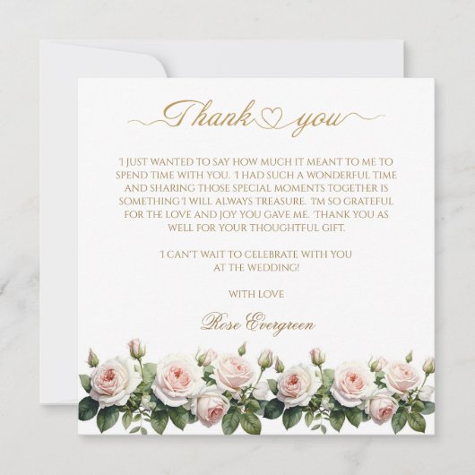 赤面ロマンス:ピンクローズブライダルシャワーありがとう (正面)