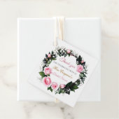 赤面ロマンス:ピンクローズブライダルシャワーありがとう フェイバータグ (インサイチュ)