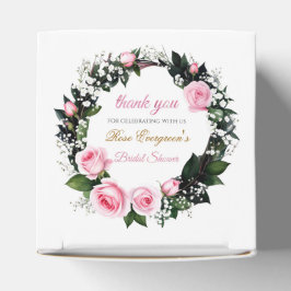 赤面ロマンス：ピンクローズブライダルシャワーありがとう フェイバーボックス