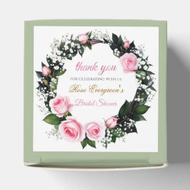 赤面ロマンス：ピンクローズブライダルシャワーありがとう フェイバーボックス