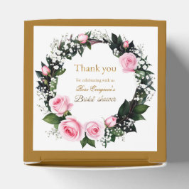 赤面ロマンス：ピンクローズブライダルシャワーありがとう フェイバーボックス