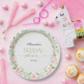 赤面ロマンス：ピンクローズ&ベビーの息 ペーパープレート (パーティー)