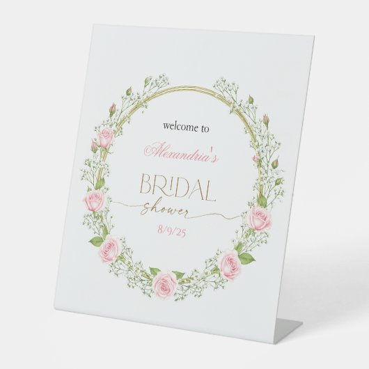 赤面ロマンス：ピンクローズ&ベビーの息 台座サイン (正面)