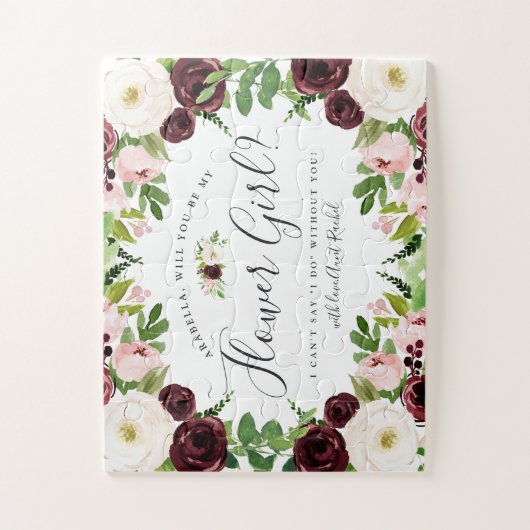 赤面ロマンス | 私のパーソナライズされた花の女の子 ジグソーパズル (縦)