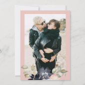 赤面ロマンチックな水の色の花模様結婚の写真 セーブザデート (裏面)