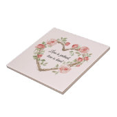 赤面ロマンチックバラフローラハートラブ タイル (側面)