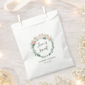 赤面ロマンチックフローラトリート結婚式の引き出物バッグ フェイバーバッグ (クリップ留めされた状態)