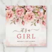 赤面ローサンズ女の子ベビーシャワー フェイバータグ (裏面)