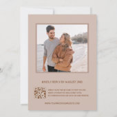 赤面ローズゴールド3 D花 招待状 (裏面)