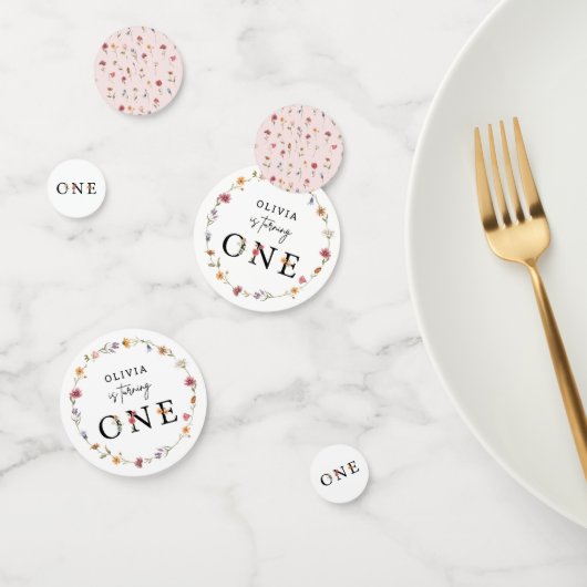 赤面ワイルドフラワーガール1st誕生日パーティー コンフェッティ (グループ)