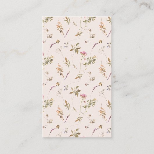 赤面ワイルドフラワークレスト表示シャワーベビーシャワー エンクロージャーカード (裏面)