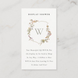 赤面ワイルドフラワークレスト表示シャワーベビーシャワー エンクロージャーカード