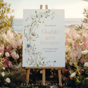 赤面ワイルドフラワーズ40th Birthday Welcome ポスター