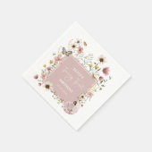 赤面ワイルドフラワーフェアリー妖精ガールバースデーパーティー スタンダードカクテルナプキン (角)