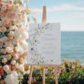 赤面ワイルドフラワーベビーシャワーウェルカム ポスター