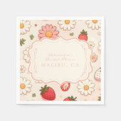赤面ワイルドフラワーベリーブライダルシャワー スタンダードカクテルナプキン (正面)