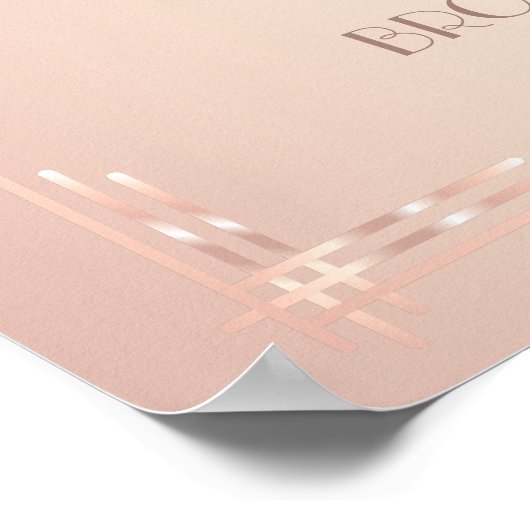 赤面ヴィンテージウェディング披露宴サインプリント ポスター (角)