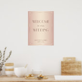 赤面ヴィンテージウェディング披露宴サインプリント ポスター (キッチン)