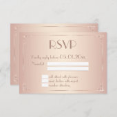 赤面ヴィンテージウェディングRSVPカード 出欠カード (正面/裏面)