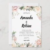 赤面ヴィンテージガーデンフローラ結婚式招待状 招待状 (正面)