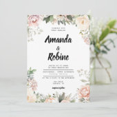 赤面ヴィンテージガーデンフローラ結婚式招待状 招待状 (スタンド正面)